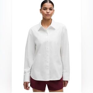 New Lululemon Athletica White Button-Down Shirt
